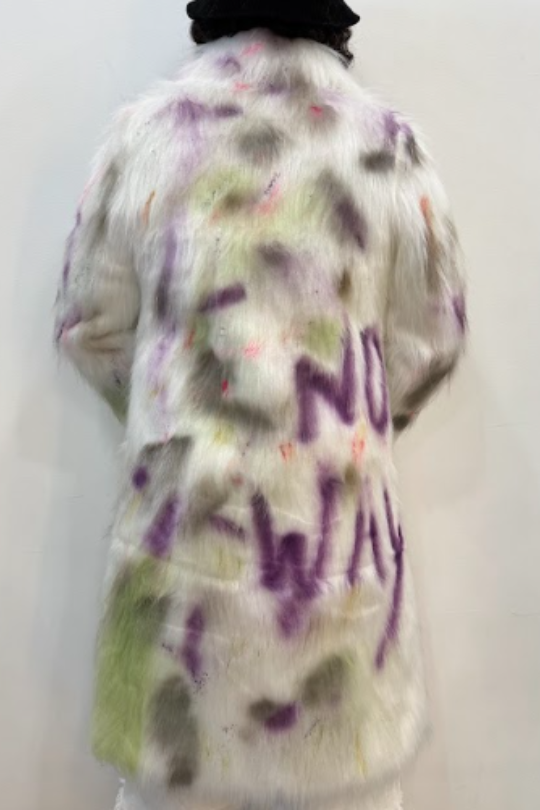 Graffiti Coat Fur Coat