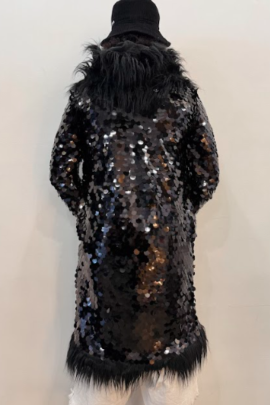 Black Paillettes Coat