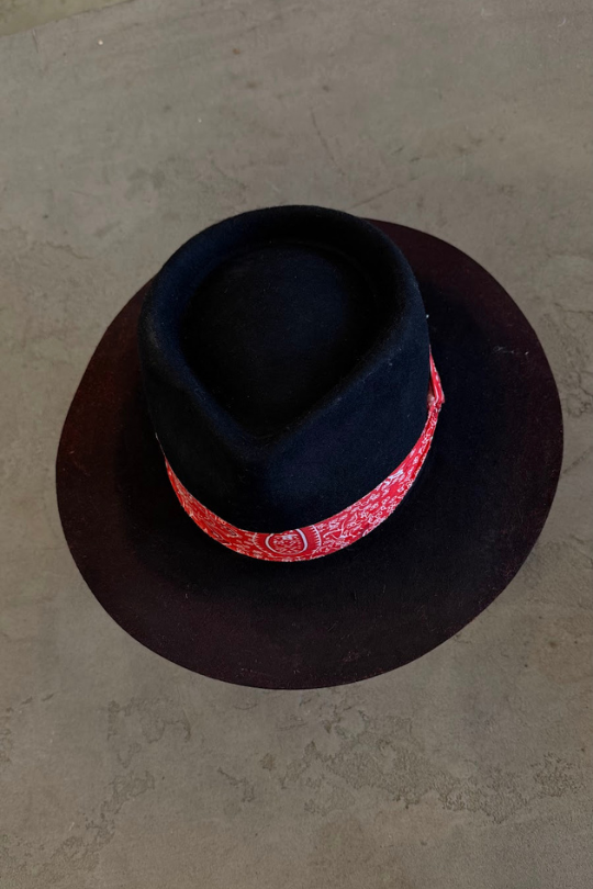 Decortive Black With Bandana Fedora Hat