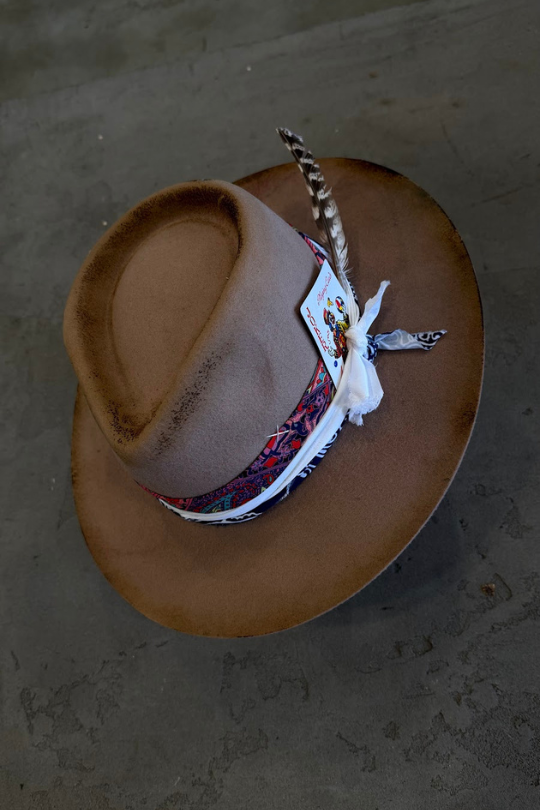 Decortive Brown With Bandana Fedora Hat