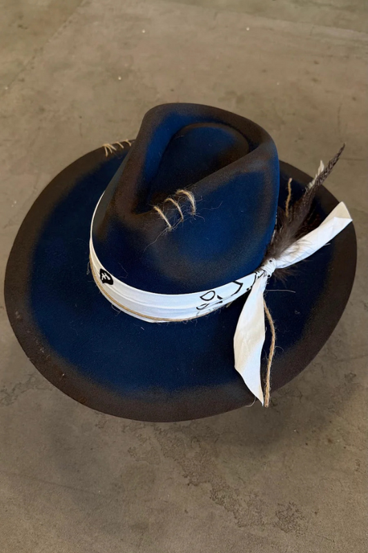 Decortive Blue With Bandana Fedora Hat