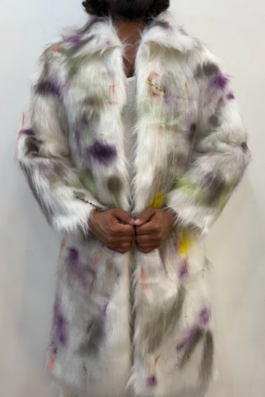 Graffiti Coat Fur Coat