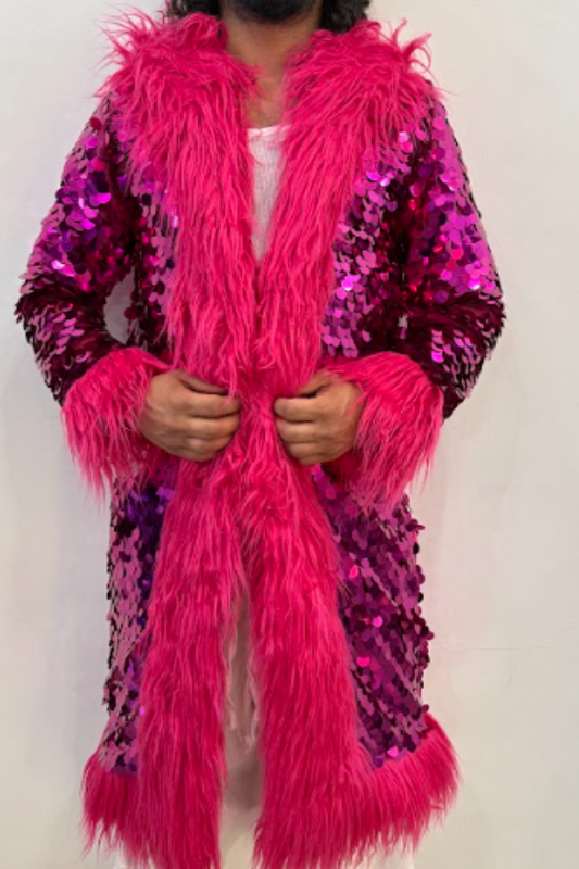 Pink Sequin Coat