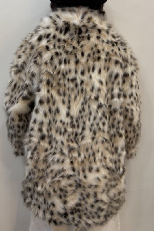 Soft Leopord Spot Printing Faux Fur Coat