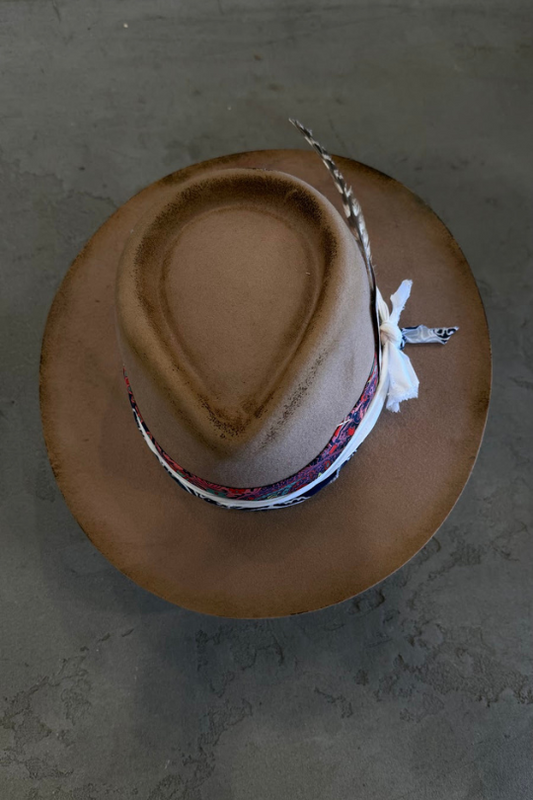Decortive Brown With Bandana Fedora Hat