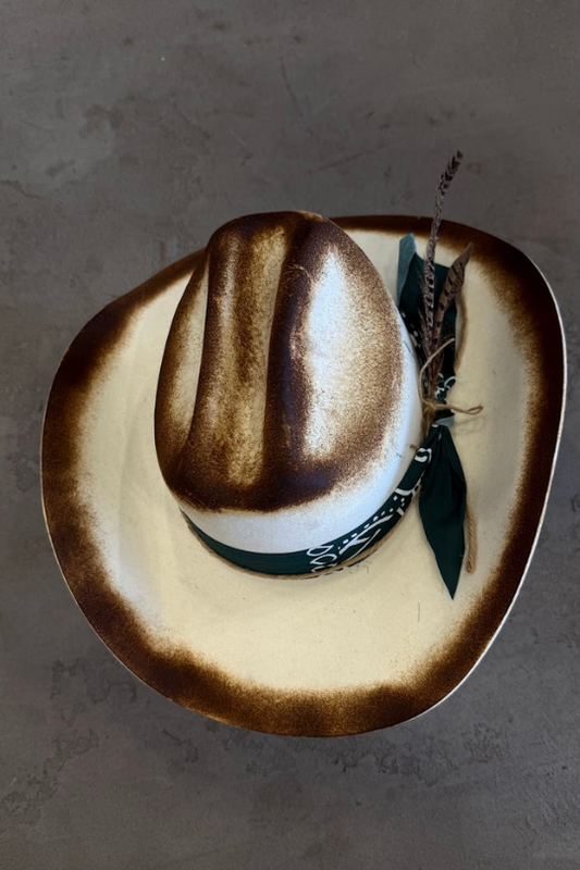 Decortive Burnt White Cowboy Hat