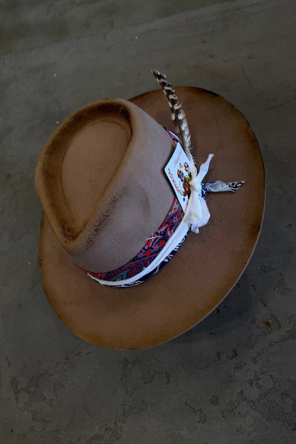 Decortive Brown With Bandana Fedora Hat