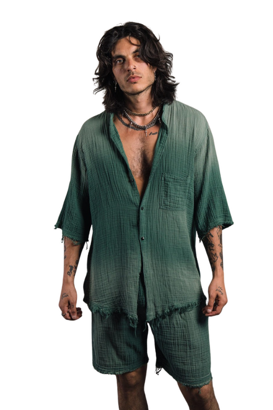 Set Me Free Green Gauze Oversized T Shirt