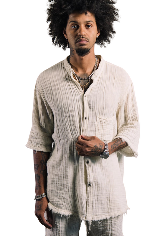 Set Me Free White Gauze Oversized T Shirt